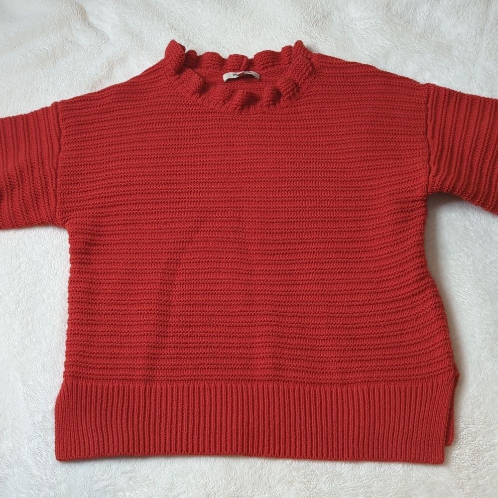 Madewell knit textured cotton wool blend sweater size S
